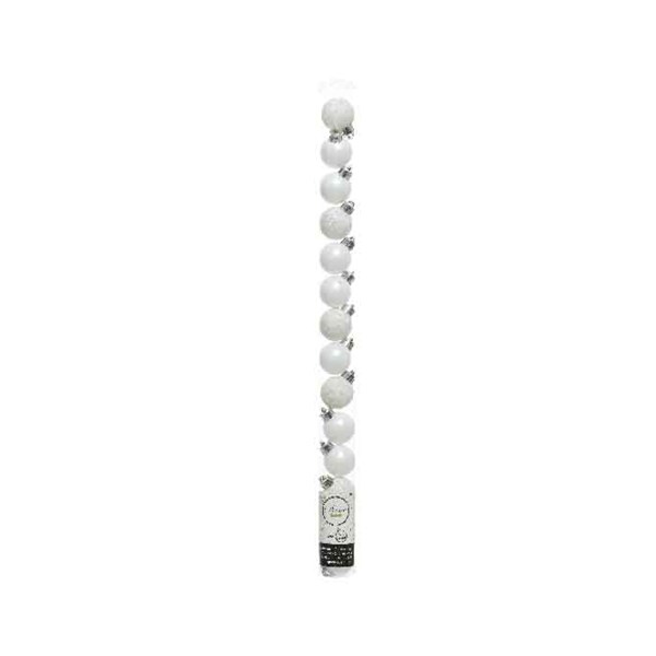 Tube Baubles-Winter White x14