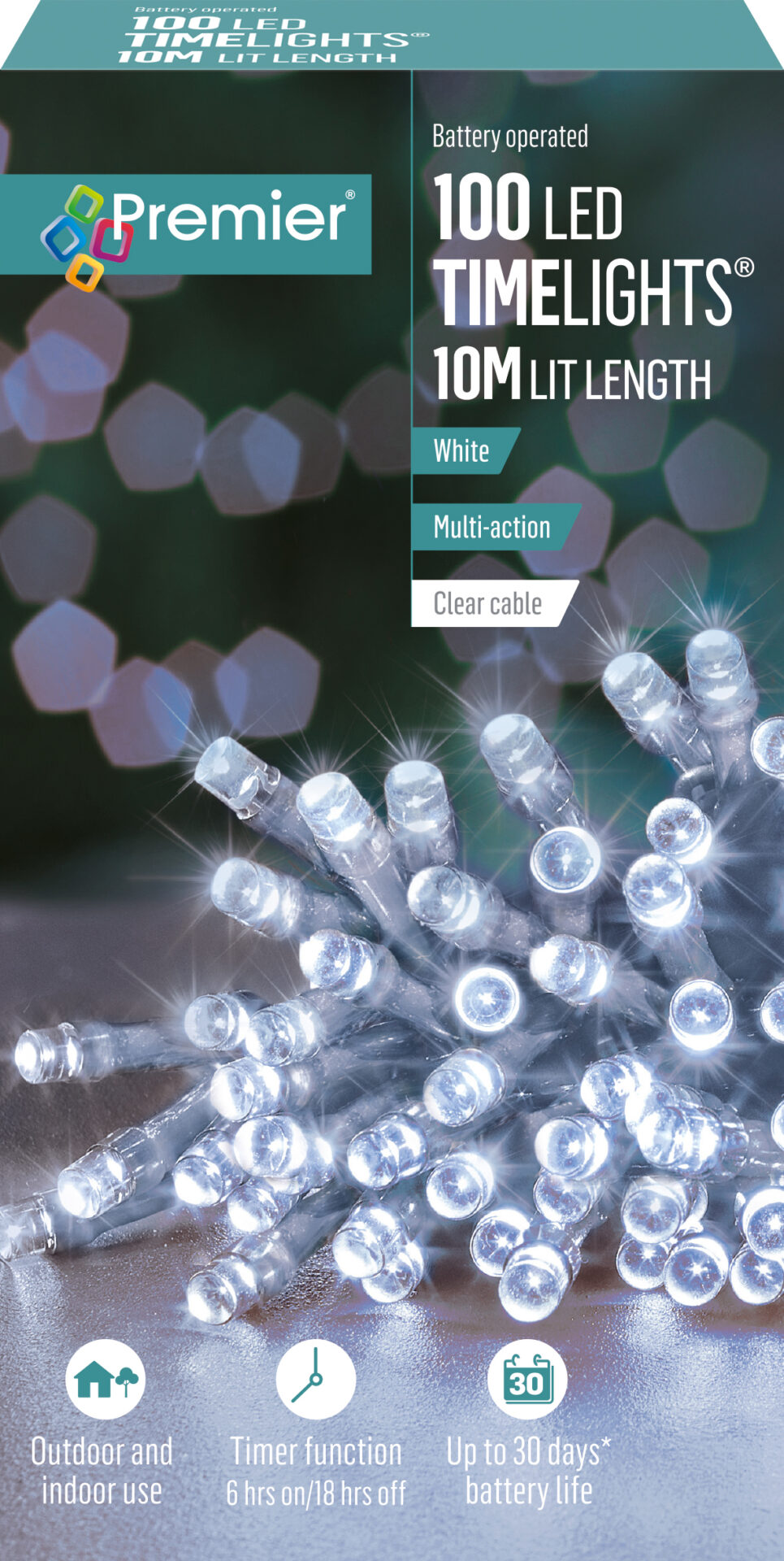 LED Timer Battery Lights-White