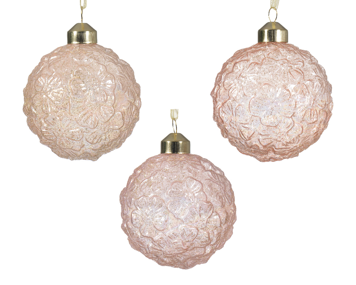 Glass Bauble-Flower Design
