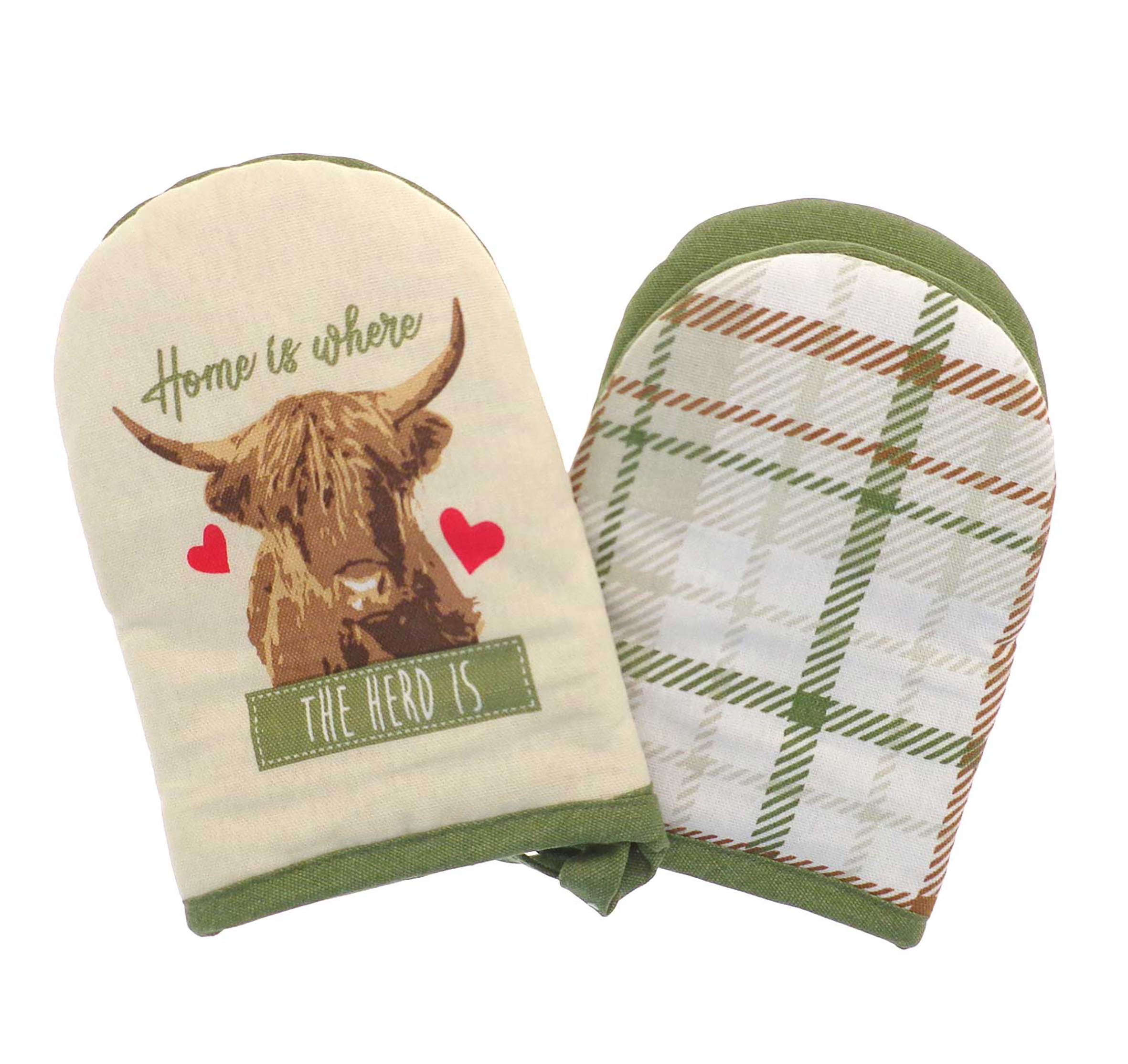 Oven Mitt Pair-Highland Cow