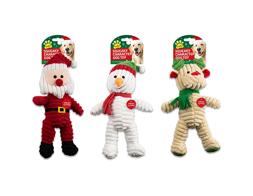 Xmas Squeaky Character Dog Toy